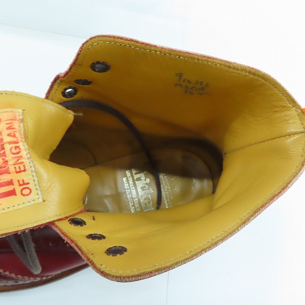 実際に弊社で買取させて頂いたTricker's/トリッカーズ MOLTON/モールトン カントリーブーツ ウイングチップ M2508/7.5の画像 4枚目
