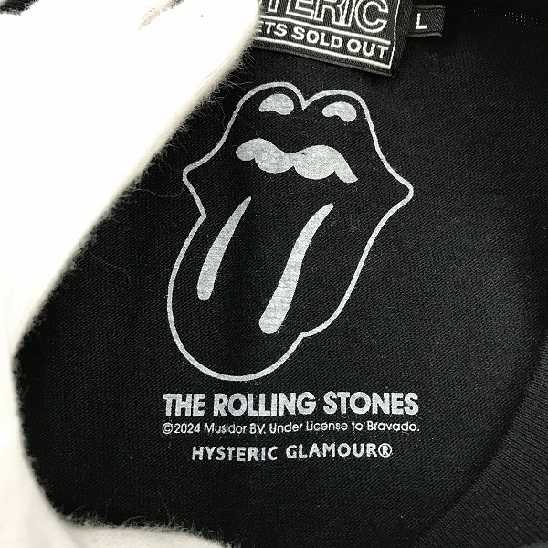 実際に弊社で買取させて頂いた【未使用】HYSTERIC GLAMOUR×THE ROLLING STONES/ヒステリックグラマー×ローリングストーン プリント Tシャツ 02241CT44 /Lの画像 3枚目