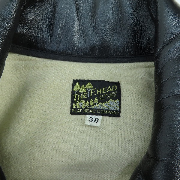 実際に弊社で買取させて頂いたTHE FLAT HEAD/フラットヘッド レザー切り替え ジップアップジャケット/38の画像 2枚目