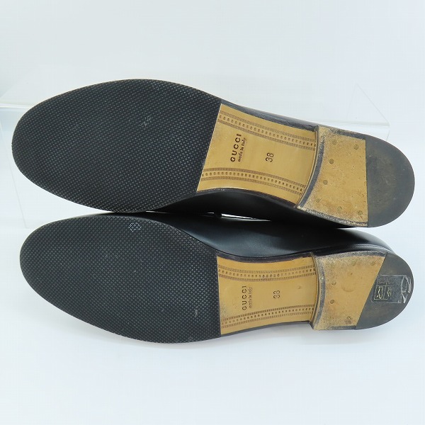 実際に弊社で買取させて頂いたGUCCI/グッチ ヨルダーン レザーホースビットローファー 404069 /38の画像 2枚目