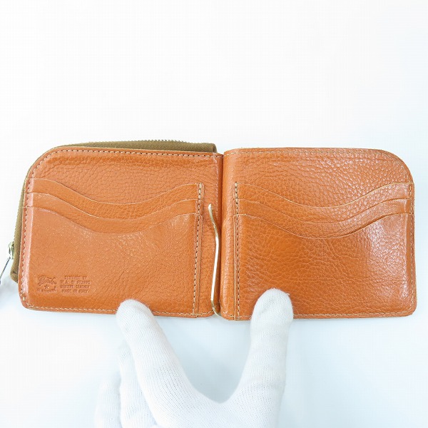 実際に弊社で買取させて頂いたIL BISONTE/イルビゾンテ レザー マネークリップウォレット コインケース付きの画像 3枚目