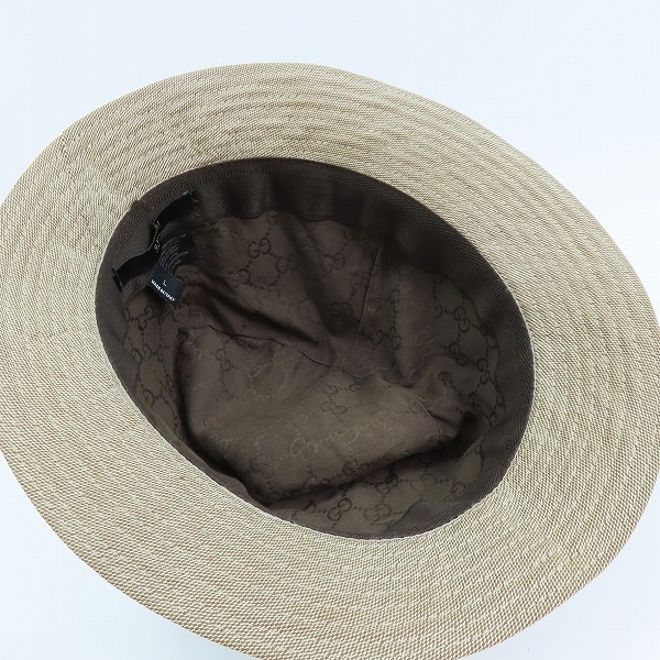 実際に弊社で買取させて頂いたGUCCI/グッチ シェリーライン ハット/帽子 Lの画像 4枚目