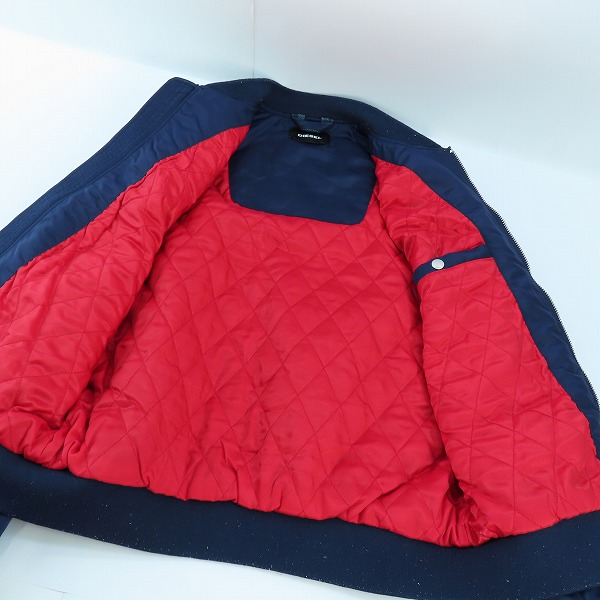 実際に弊社で買取させて頂いたDIESEL/ディーゼル デニム切替 フライトジャケット MA-1 ブルゾン 裏地キルティング/Mの画像 7枚目