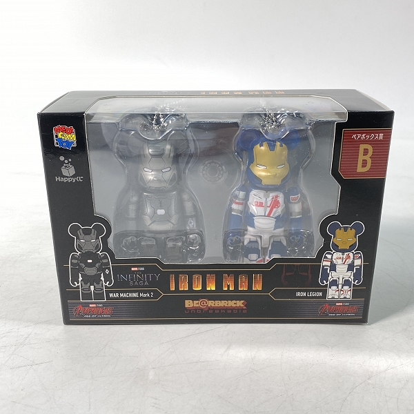 実際に弊社で買取させて頂いた【未開封】MEDICOM TOY BE@RBRICK/ベアブリック THE INFINITY SAGA IRON MAN/アイアンマン ペアボックス賞 3点セットの画像 4枚目