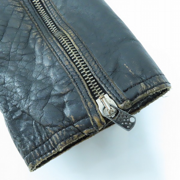 実際に弊社で買取させて頂いたDIESEL/ディーゼル クラック加工 カウレザー ジャケット Mの画像 5枚目