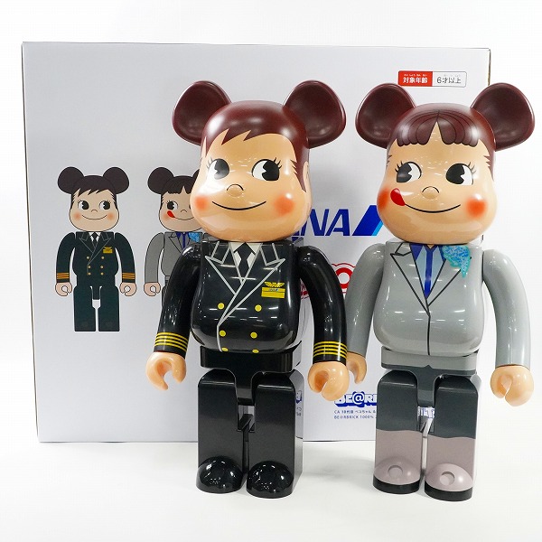 実際に弊社で買取させて頂いた★(1)【未使用】MEDICOM TOY/メディコムトイ BE@RBRICK/ベアブリック ANA CA10代目 ペコちゃん & CAPTAIN ポコちゃん 1000%