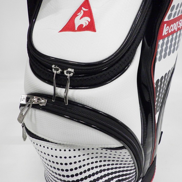 実際に弊社で買取させて頂いたle coq sportif/ルコックスポルティフ ゴルフ QQBPJJ06 9型 6分割キャディバッグ ホワイトｘブラックの画像 5枚目