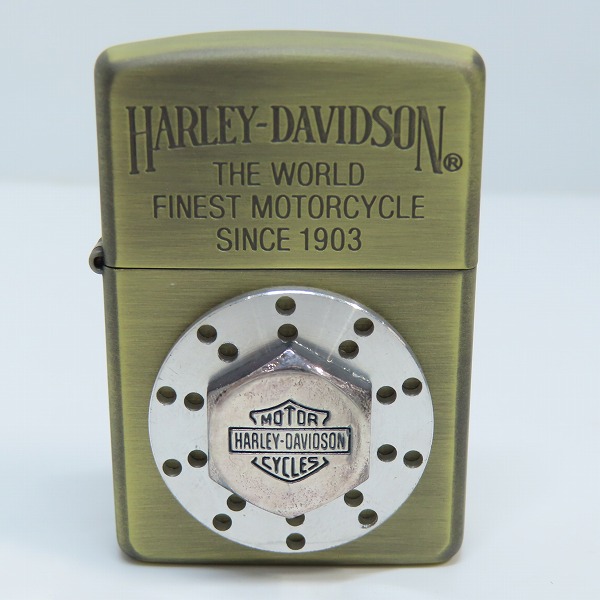 実際に弊社で買取させて頂いたZIPPO/ジッポー HARLEY-DAVIDSON/ハーレーダビットソン ディスクメタル ゴールド 立体メタル ボルトオン 1996年製
