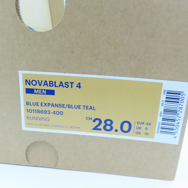 実際に弊社で買取させて頂いた【未使用】ASICS/アシックス NOVABLAST 4/ノヴァブラスト4 1011B693-400/28.0 の画像 7枚目