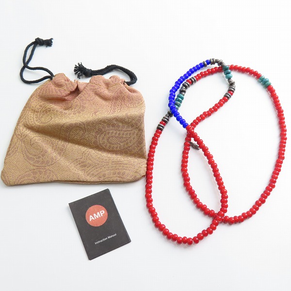 実際に弊社で買取させて頂いたAMP JAPAN/アンプジャパン ビーズ ネックレス レッド/ブルーの画像 4枚目