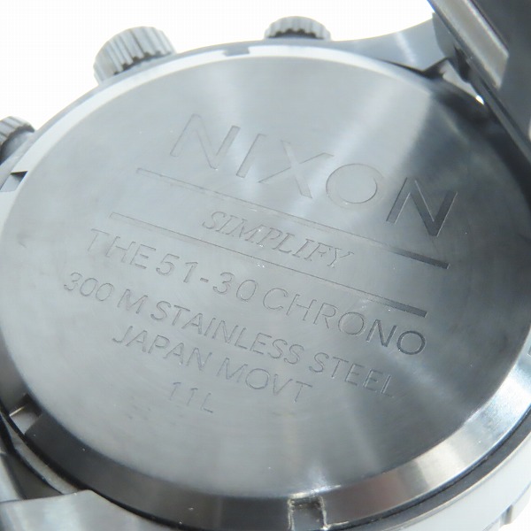 実際に弊社で買取させて頂いたNIXON/ニクソン 腕時計/ウォッチ THE 51-30 ALL BLACK【動作未確認】の画像 4枚目