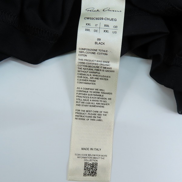 実際に弊社で買取させて頂いたChampion×Rick Owens/チャンピオン×リックオウエンス オーバーサイズ カットソー CW02C9229/XXLの画像 3枚目