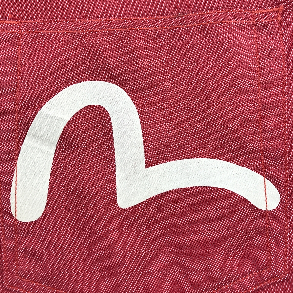 実際に弊社で買取させて頂いたEVISU/エヴィス カモメプリント ハーフパンツ レッド/36の画像 6枚目