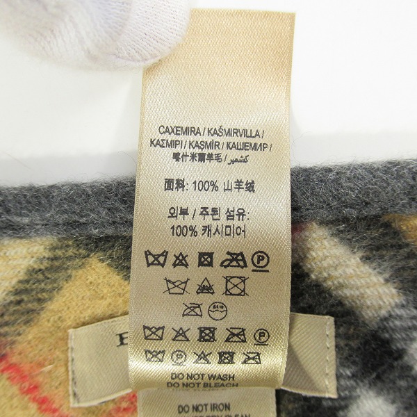 実際に弊社で買取させて頂いたBURBERRY LONDON ENGLAND/バーバリーロンドン ノバチェック トライアングル カシミヤ フリンジマフラー GBJOHELGMORの画像 2枚目