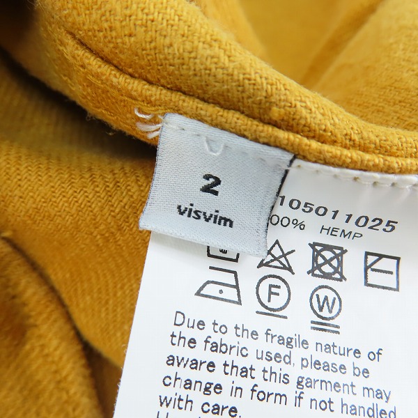 実際に弊社で買取させて頂いたvisvim/ビズビム ICT DUGOUT SHIRT S/S Yellow Camping Trailer 半袖シャツ 0117105011025 2の画像 3枚目