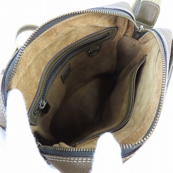 実際に弊社で買取させて頂いた土屋鞄製造所/ツチヤカバン Tone OILNUME/トーンオイルヌメ ジップトップショルダーバッグ ダークグリーンの画像 4枚目