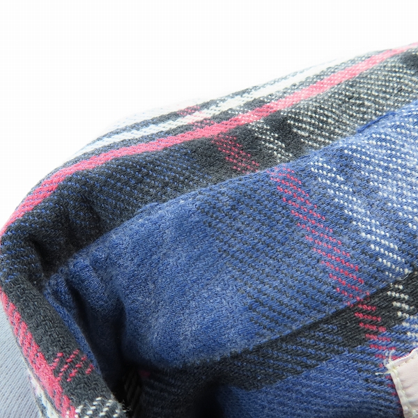 実際に弊社で買取させて頂いたSUGAR CANE/シュガーケーン チェック柄 ネルシャツ SC27118 ブルー系 XLの画像 4枚目