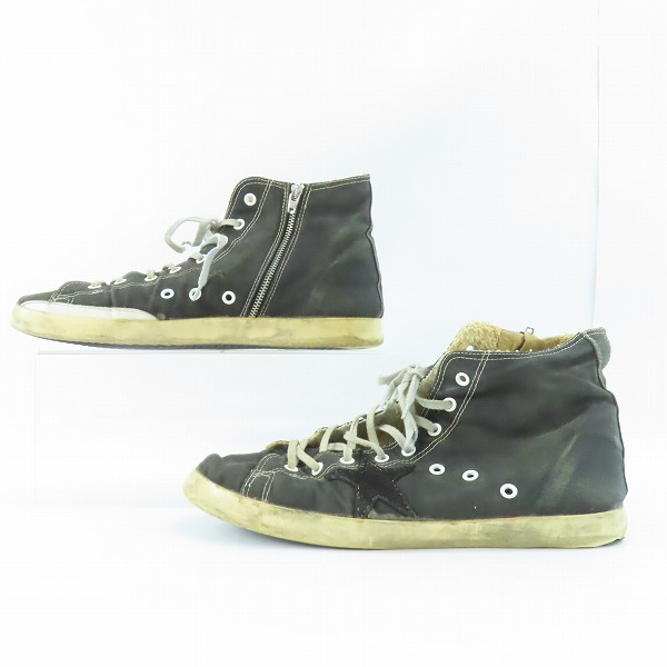 実際に弊社で買取させて頂いた【観賞用】GOLDEN GOOSE/ゴールデングース キャンバスハイカットスニーカー ブラック/43の画像 3枚目