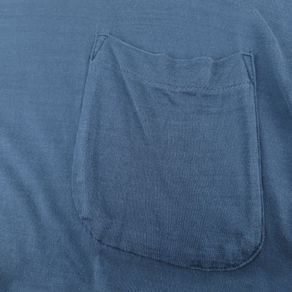 実際に弊社で買取させて頂いたMAATEE&SONS/マーティーアンドサンズ シルク半袖Tシャツ ネイビー系 MT2103-0803B/3の画像 5枚目