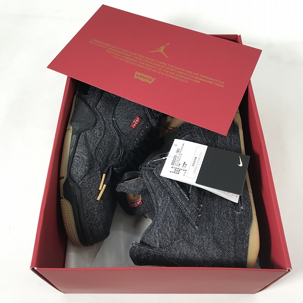 実際に弊社で買取させて頂いた【未使用】NIKE×LEVIS/ナイキ×リーバイス AIR JORDAN 4 RETRO NRG/エアジョーダン 4 AO2571-001 /26の画像 8枚目