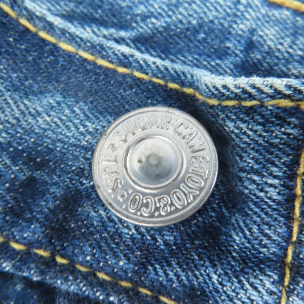 実際に弊社で買取させて頂いたSUGAR CANE/シュガーケーン インディゴ デニムパンツ W32L34の画像 5枚目