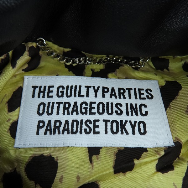 実際に弊社で買取させて頂いたWACKO MARIA/ワコマリア GUILTY PARTIES LEATHER DOWN JACKET レザー レオパード ダウンジャケット/Mの画像 2枚目