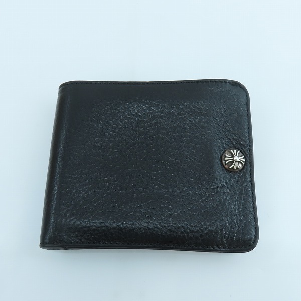 実際に弊社で買取させて頂いたCHROME HEARTS/クロムハーツ 1SNAP CROSS BALL BUTTON WALLET 1スナップ クロスボール ボタン ウォレット 二つ折り財布 