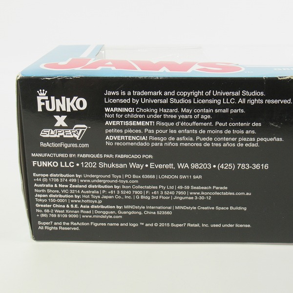実際に弊社で買取させて頂いた【未開封】FUNKO × SUPER7/ファンコ×スーパー7 ReAction JAWS/ジョーズ グレートホワイトシャーク アクションフィギュアの画像 5枚目