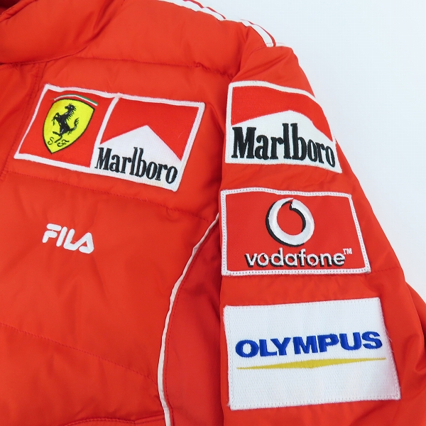 実際に弊社で買取させて頂いたFILA/フィラ Ferrari/フェラーリ Formula1/F1 中綿ジャケット /Mの画像 7枚目