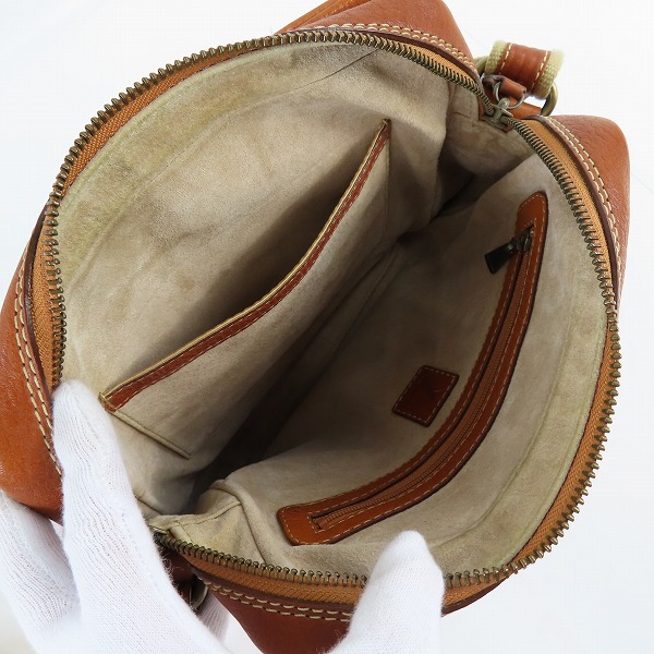 実際に弊社で買取させて頂いた土屋鞄製造所/ツチヤカバン Tone OILNUME/トーンオイルヌメ ジップトップショルダーバッグ/キャメルの画像 4枚目