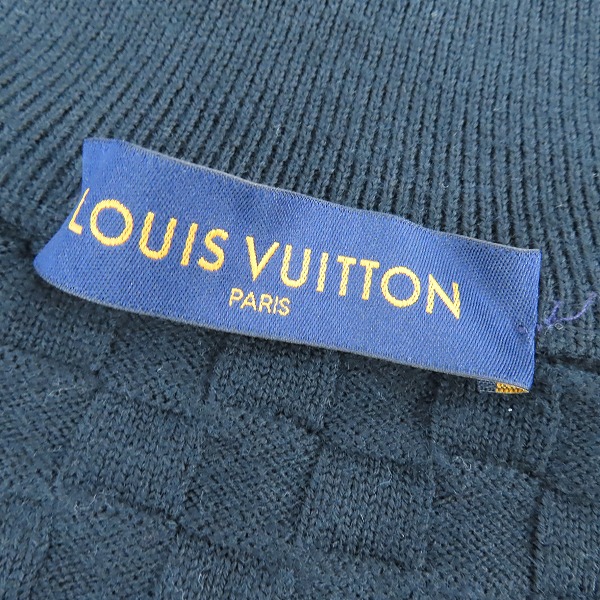 実際に弊社で買取させて頂いた【JPタグ】 LOUIS VUITTON/ルイヴィトン ダミエ柄 ジップアップ ウール カーディガン RM202Q VOR HJN41W XXLの画像 2枚目