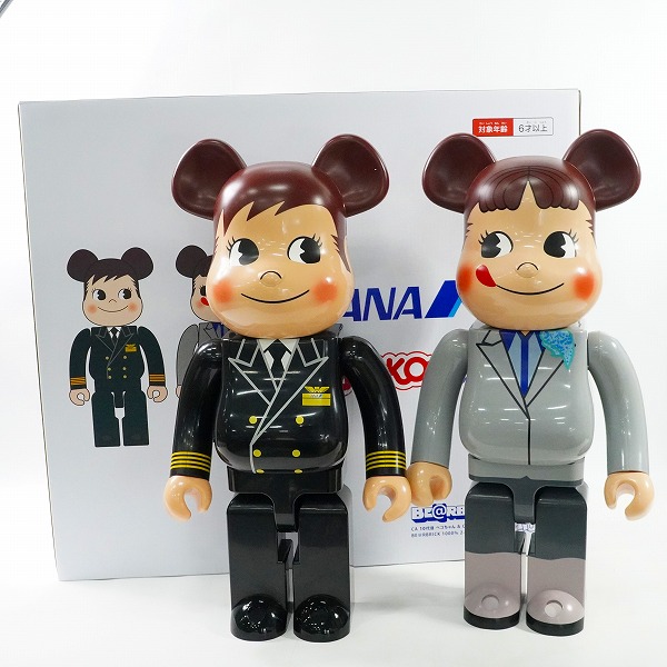 実際に弊社で買取させて頂いた★(3)【未使用】MEDICOM TOY/メディコムトイ BE@RBRICK/ベアブリック ANA CA10代目 ペコちゃん & CAPTAIN ポコちゃん 1000%