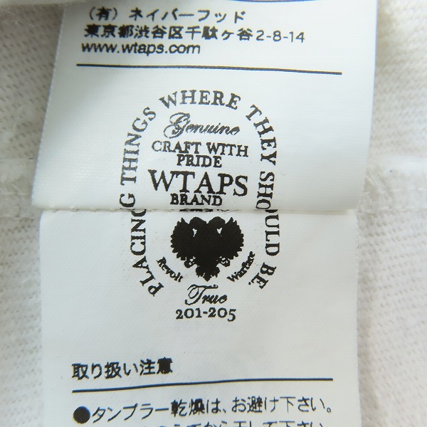 実際に弊社で買取させて頂いたWTAPS ダブルタップス 17SS DESIGN SS/COLLEGE.TEE.COTTON.LOOPWHEEL 171ATDT-CSM04/Mの画像 4枚目