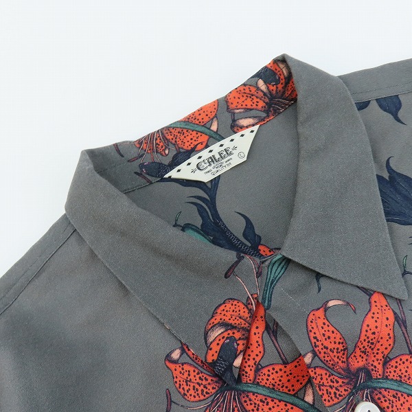 実際に弊社で買取させて頂いたCALEE/キャリー レーヨン混 花柄 半袖シャツ /Lの画像 4枚目