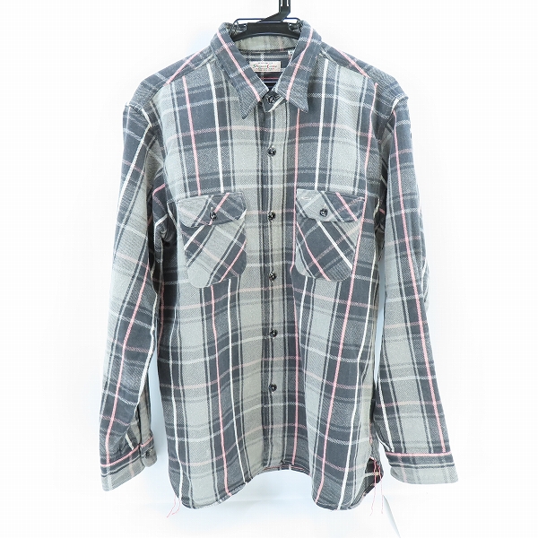 実際に弊社で買取させて頂いたSUGAR CANE/シュガーケーン チェック柄 ネルシャツ SC27117 グレー系 XL