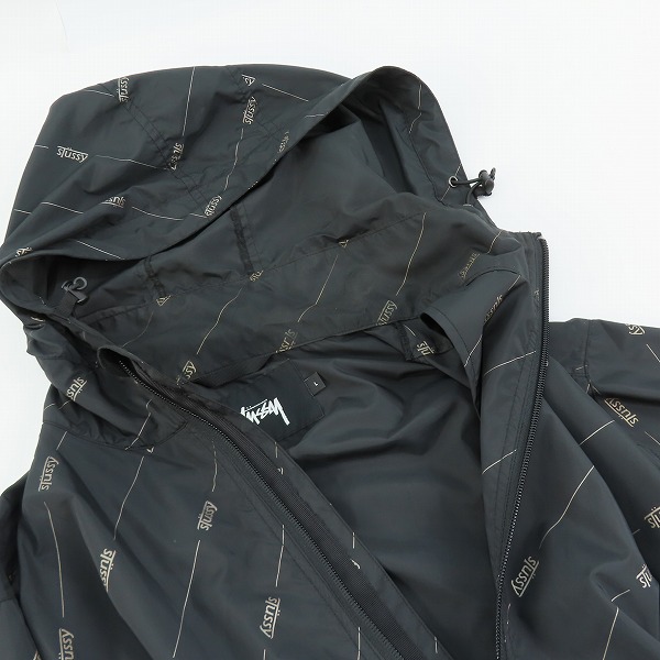 実際に弊社で買取させて頂いたSTUSSY/ステューシー 総柄 ロゴ ジップ アップ ジャケット/ナイロンジャケット/Lの画像 5枚目