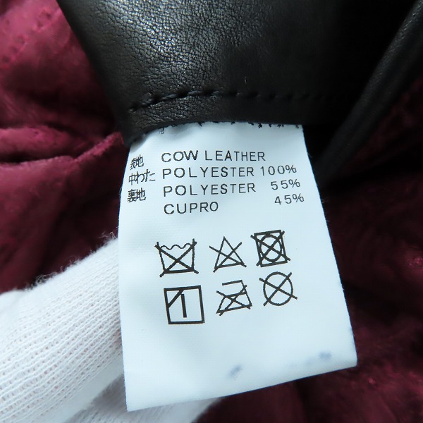 実際に弊社で買取させて頂いたCALEE/キャリー レザー シングル ライダース ジャケット/Mの画像 3枚目