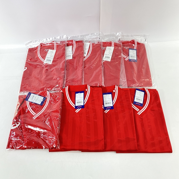 実際に弊社で買取させて頂いた【おまとめ/未使用】ASICS/アシックス ゲームシャツHS レッド