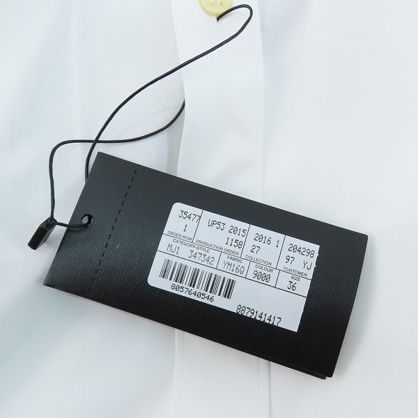 実際に弊社で買取させて頂いた(2)【未使用】SAINT LAURENT/サンローラン 17SS コットン ドレスシャツ 347342 YM16Q/36の画像 5枚目