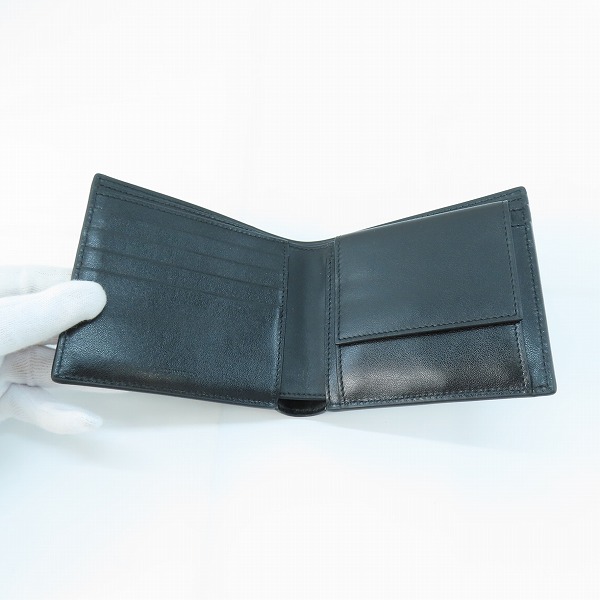 実際に弊社で買取させて頂いたCELINE/セリーヌ グレインドカーフスキン バイフォールドウォレット/二つ折り財布 BLACK 10C87-3BEN-38SIの画像 3枚目