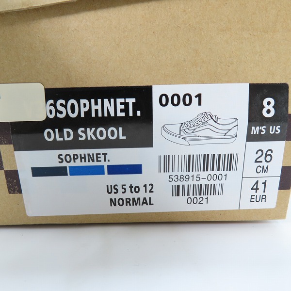 実際に弊社で買取させて頂いたVANS×SOPHNET/ヴァンズ×ソフネット OLD SKOOL オールドスクール V36SOHPNET. 538915-0001 /26の画像 9枚目