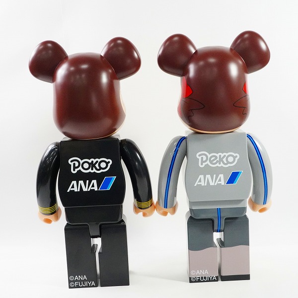 実際に弊社で買取させて頂いた★(1)【未使用】MEDICOM TOY/メディコムトイ BE@RBRICK/ベアブリック ANA CA10代目 ペコちゃん & CAPTAIN ポコちゃん 1000%の画像 3枚目