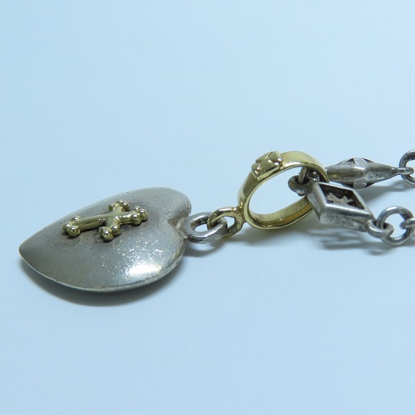 実際に弊社で買取させて頂いたLOREE RODKIN/ローリーロドキン ゴールド ×シルバー925 ハート/クロスペンダントトップ/チェーン付きの画像 4枚目