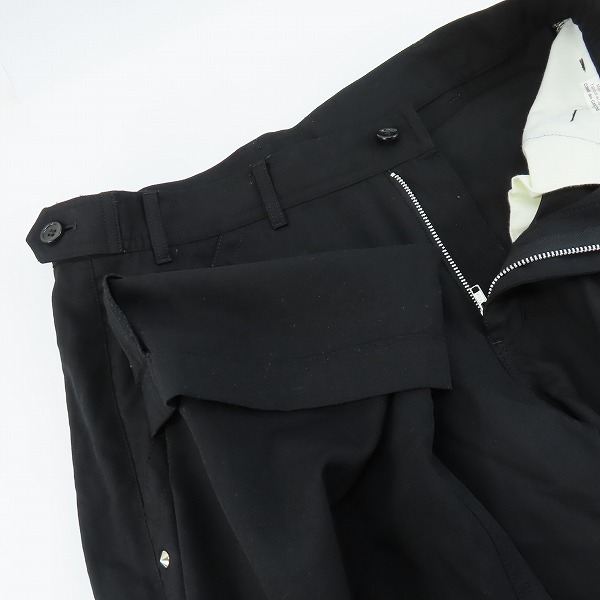 実際に弊社で買取させて頂いたBLACK COMME des GARCONS/ブラックコムデギャルソン サイド スタッズ デザイン ワイド パンツ 1T-P019/AD2017 Lの画像 4枚目