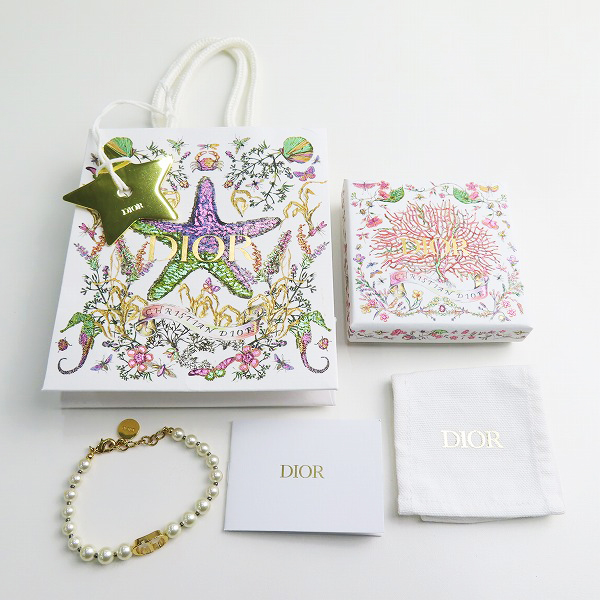 実際に弊社で買取させて頂いたChristian Dior/クリスチャン ディオール フェイクパール ロゴ ブレスレットの画像 7枚目