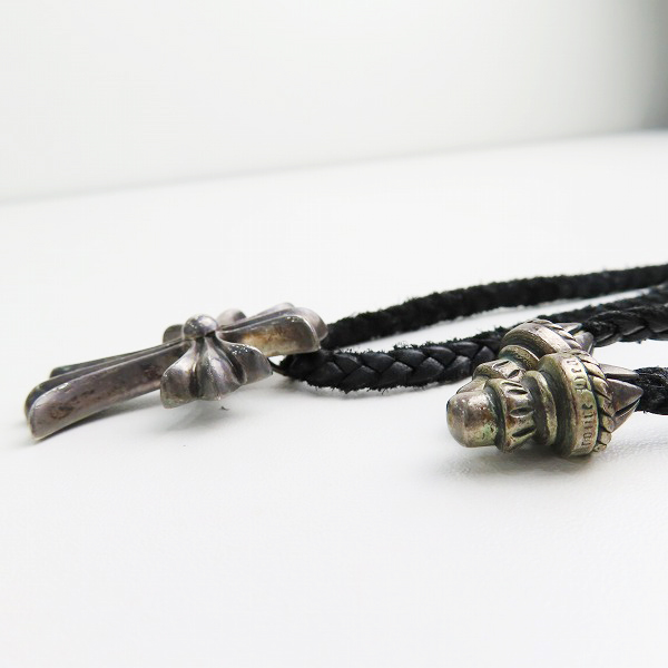 実際に弊社で買取させて頂いたCHROME HEARTS/クロムハーツ スモールCHクロスペンダント w/レザーブレード バレルボロチップの画像 3枚目