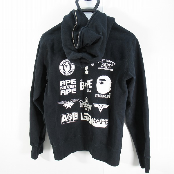 実際に弊社で買取させて頂いたA BATHING APE/アベイシングエイプ マルチロゴ プリント ジップ アップ パーカー 001ZPC301005X/Mの画像 1枚目