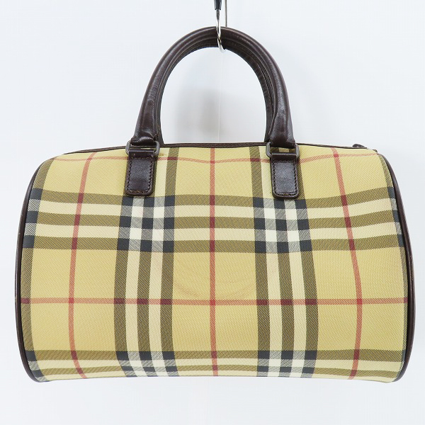 実際に弊社で買取させて頂いたBURBERRY/バーバリー ノバチェック キャンバス/レザー ミニボストン ハンドバッグの画像 1枚目