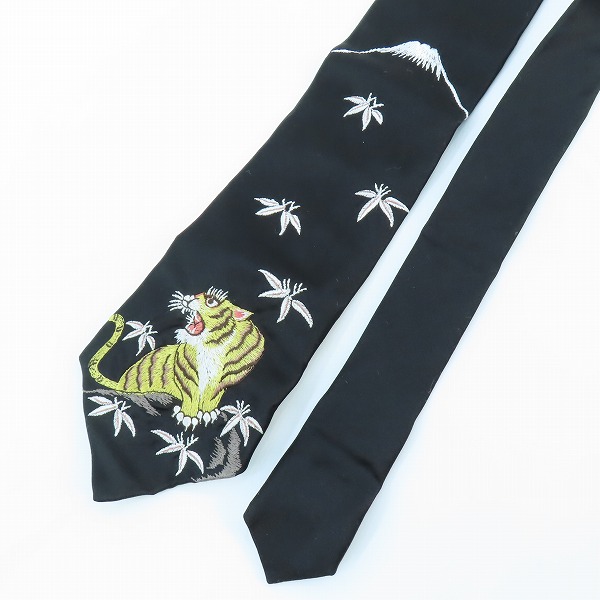 実際に弊社で買取させて頂いたYohji Yamamoto POUR HOMME/ヨウジヤマモト プールオム 富士山/虎 シルクネクタイ の画像 2枚目