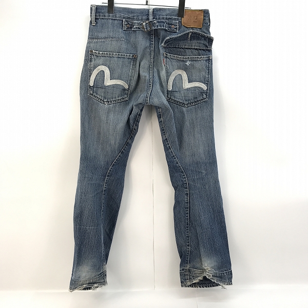 実際に弊社で買取させて頂いたEVISU/エヴィス 2004 カモメ刺繍 ダメージデニムパンツ /32の画像 1枚目